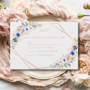 Cartons Réponse Collection de Mariages bleu Peach