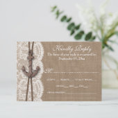 Cartons Réponse Collection de Mariages d'Ancres nautiques rustique (Debout devant)