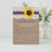 Cartons Réponse Collection de Mariages de tournesol rustique - vio (Debout devant)