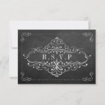 Cartons Réponse Collection de Mariages Ornate Chalkboard<br><div class="desc">Célébrez en style avec ces élégantes cartes RSVP de style tableau noir. Le design est orné d'un design tourbillon et d'un libellé de police de script facile à personnaliser. Ces cartes de réponse sont parfaites pour tout couple qui planifie une célébration de mariage élégante, mais peuvent facilement être customisés pour...</div>