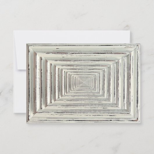 Cartons Réponse Collection de Mariages Rustic White Frame & Burlap (Dos)
