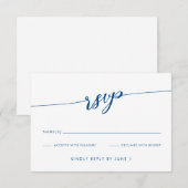 Cartons Réponse Collection Kennebunkport Modern Navy Script bleu (Devant / Derrière)