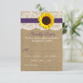 Cartons Réponse Collection Rustique de Mariages de tournesol Kraft (Debout devant)