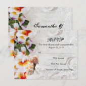 Cartons Réponse Collier de fleurs d'Orchidée et de Plumeria sur le (Devant / Derrière)