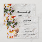 Cartons Réponse Collier de fleurs d'orchidées et de plumeria en co (Devant / Derrière)