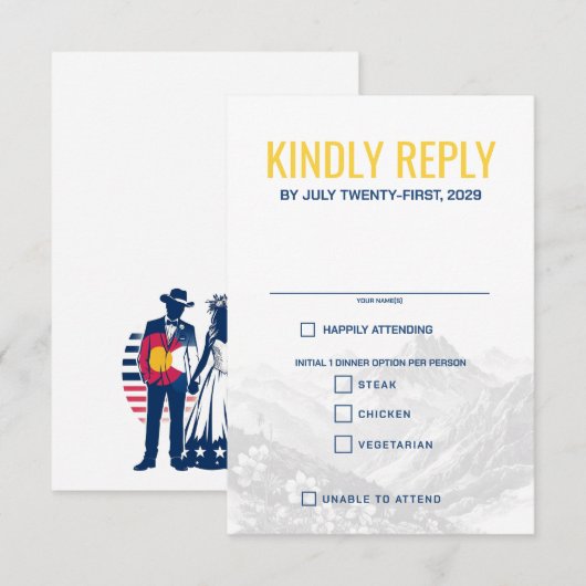 Cartons Réponse Colorado Couple Choix de nourriture (Devant / Derrière)