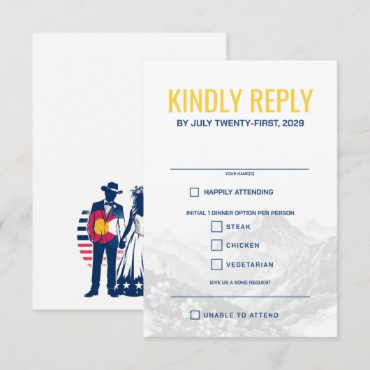 Cartons Réponse Colorado Couple Choix de nourriture (Devant / Derrière)