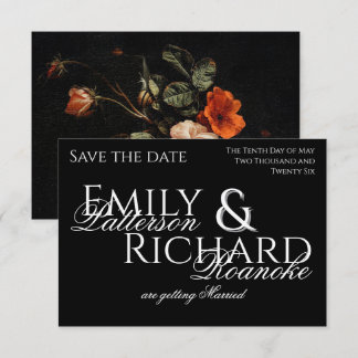 Cartons Réponse Colorful Boho Chic Black Floral Save The Date
