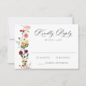 Cartons Réponse Colorful Watercolor Wildflower Wedding (Devant)