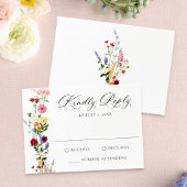 Cartons Réponse Colorful Watercolor Wildflower Wedding