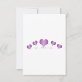 Cartons Réponse Conception de cœurs violets pour un mariage (Dos)