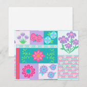 Cartons Réponse Conception de fleurs vibrantes en fleurs (Devant / Derrière)