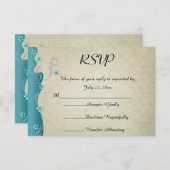 Cartons Réponse Conception vintage de courbe | Turquoise (Devant / Derrière)