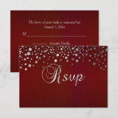 Cartons Réponse Confettis points rouge foncé et argentés (Devant / Derrière)