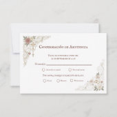 Cartons Réponse Confirmación de Asistencia elección de plato (Devant)