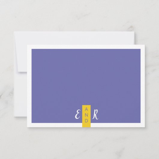 Cartons Réponse Contemporain et jaune mariage minimal (Dos)