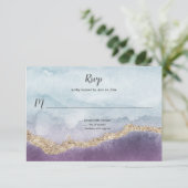 Cartons Réponse Contemporain violet turquoise et marbre d'or | (Debout devant)