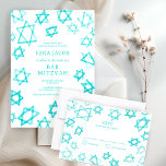 Cartons Réponse Cool aquarelle Aqua Star de David Bar Bat mitzvah<br><div class="desc">Réponse parfaite carte RSVP pour un bat mitzvah, bar mitzvah ou toute autre célébration juive ! L'aquarelle faite à la main pour vous à l'avant et à l'arrière! ENTIÈREMENT PERSONNALISABLE ! Cliquez sur "Personnaliser" ci-dessus pour modifier le texte. Cliquez sur "modifier à l'aide de l'outil de conception" pour ajuster les...</div>