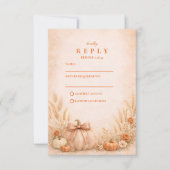 Cartons Réponse Coquette Bow Pumpkin Autumn Wedding (Devant)