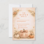Cartons Réponse Coquette Bow Pumpkin Fall Wedding (Devant)