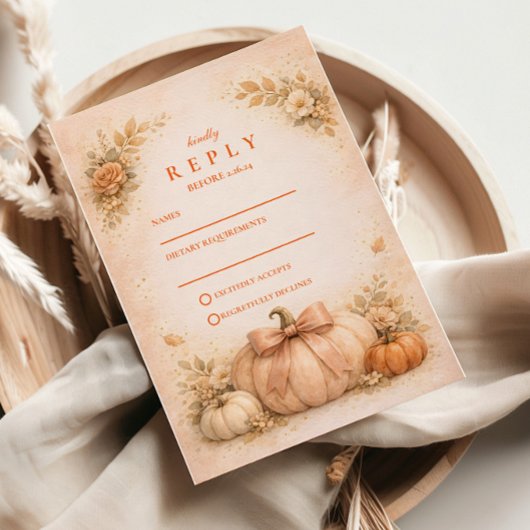 Cartons Réponse Coquette Bow Pumpkin Fall Wedding
