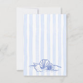 Cartons Réponse Coquillages bleu poire à main ondulé mariage de la (Dos)