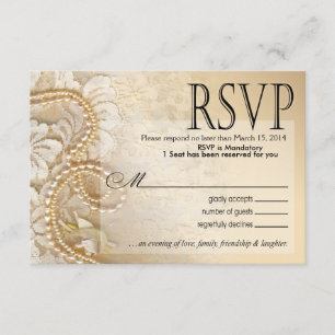 Cartons Réponse Coquille d'oeuf de perles et de dentelle RSVP- 2 %