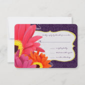 Cartons Réponse Coral Fuchsia Eggplant Gerber Daisy Mariage (Devant)