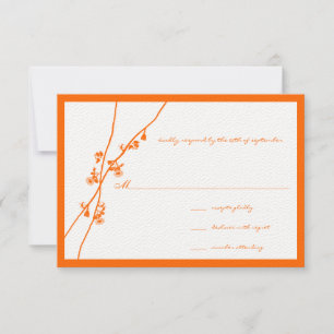 Cartons Réponse Coral Orange Ochre Boho Floral Branche Mariage RSV