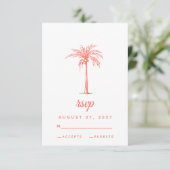 Cartons Réponse Coral Palm Tree Plage tropicale Mariage (Debout devant)