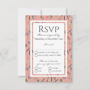 Cartons Réponse CORAL PINK MARIAGE floral personnalisé