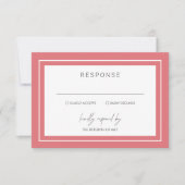 Cartons Réponse Coral rose gras Bordure moderne Mariage (Devant)