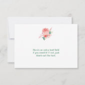 Cartons Réponse Coral rose vert Floral Mariage détails Insérer car (Dos)