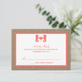 Cartons Réponse Coral Seahorse Burlap Beach Wedding Collection (Debout devant)