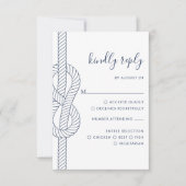 Cartons Réponse Corde de noeud nautique Mariage choix de repas (Devant)