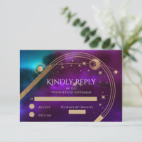Cosmic Purple Turquoise or Sun Moon Mariage d'astr
