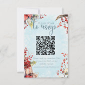 Cartons Réponse Cosy Winter Rowan Berry bouquet Code QR Mariage (Devant)