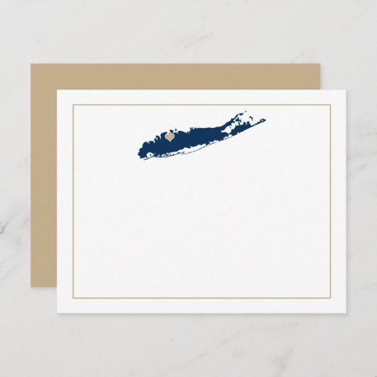 Cartons Réponse Côte Nord de Long Island avec coeur Note (Devant / Derrière)