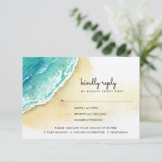 Cartons Réponse Côte Océanique | Plage | Répondre | Options de rep (Debout devant)