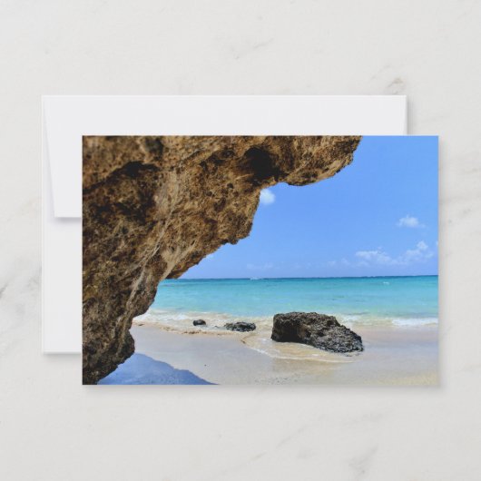 Cartons Réponse Côte tropicale de plage avec un Big Rock (Dos)