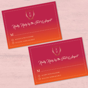 Cartons Réponse Coucher de soleil Inspiré Bourgogne Orange Ombre é