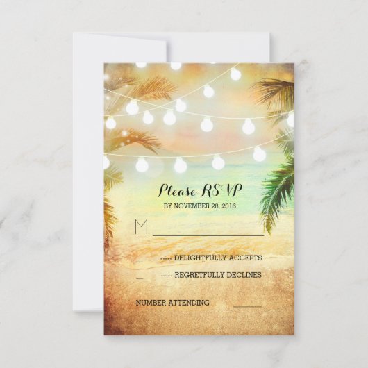 Cartons Réponse coucher de soleil lumières scintillantes mariage t (Devant)