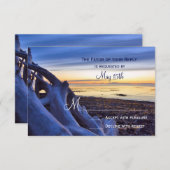 Cartons Réponse Coucher du soleil sur la plage Soirée de mariage C (Devant / Derrière)