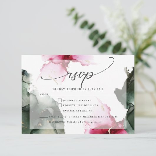 Cartons Réponse Couleur d'eau douce 4 Crimson et Sage vert (Debout devant)