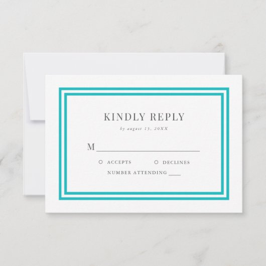 Cartons Réponse Couleur modifiable Mariage d'Ancres classique mode (Devant)
