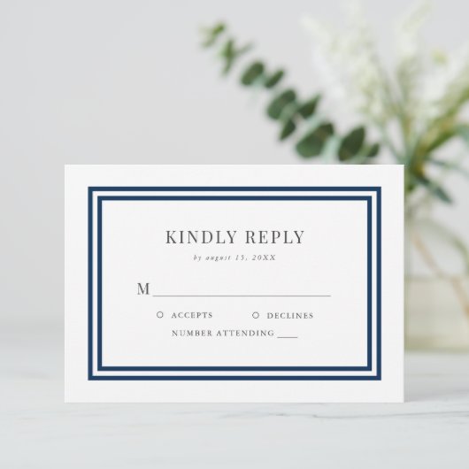 Cartons Réponse Couleur modifiable Mariage d'Ancres classique mode (Debout devant)