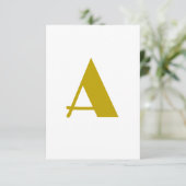 Cartons Réponse Couleur or Personnalisé Monogramme Lettre initiale (Debout devant)