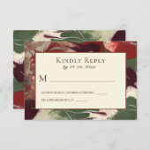 Cartons Réponse Couleurs Abstraites Gras Rouge Vert Violet Mariage (Devant / Derrière)