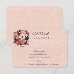 Cartons Réponse Couleurs d'automne Bouquet Mariage orange noir
