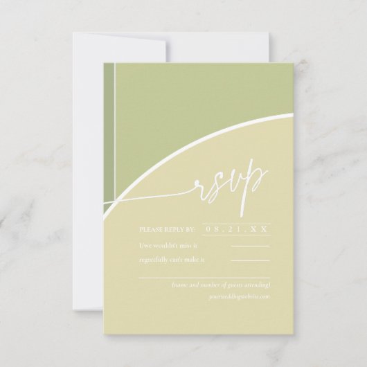 Cartons Réponse Couleurs Eucalyptus Mariage V2V Green ID901 (Devant)
